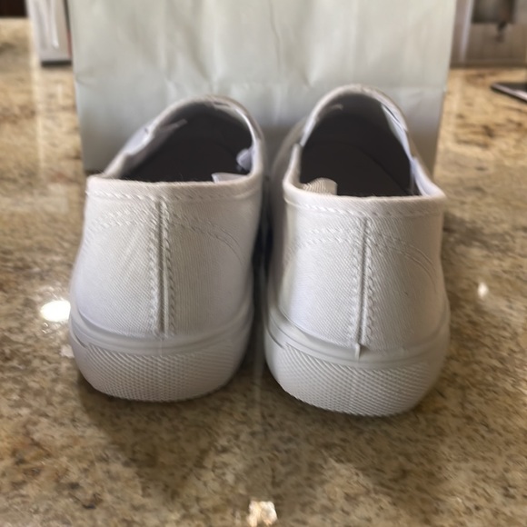 Custom, never worn. White slip on shoes with “Go Frogs!” in  glittered p… - Picture 4 of 5